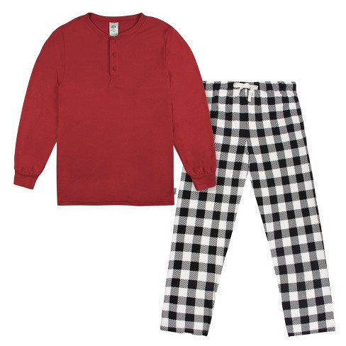 Gerber Holiday Family Pajamas Mens' Pajamas, 2-Piece, Buffalo Check, Adult  X-Small