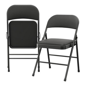Folding Chairs with Padded Seat Set of 2/4, Metal Folding Chairs for Indoor Outdoor Use - 1 of 4