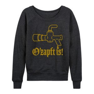 Women's - Instant Message - Oktoberfest Ozapft Is Lightweight French Terry Wide Neck Long Sleeve Graphic Shirt - 1 of 4