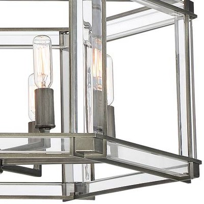 Antique Nickel 24" Crystal Candle Chandelier with Clear Acrylic