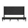 Glenwillow Home Huppe Upholstered Platform Bed Frame, Button-Tufted MCM Wingback, Mattress Foundation, No Box Spring Needed, Easy Assembly - image 3 of 4