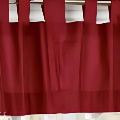 Burgundy Cotton Tab Top Insulated Valance - 40"x15"