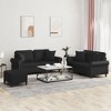 vidaXL Sofa Set Black Faux leather, metal, plywood Medium Modern - 2 of 4