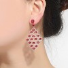 Guili Sterling Silver 18K Rose Gold Plated Drop Earrings with Ruby Red Cubic Zirconia, A Bold and Elegant Design for Your Jewelry Collection - 2 of 3