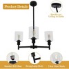 Whizmax Farmhouse Pendant Light with Clear Glass Barrel Lights, Classic Black, For Dining Room, Living Room, Bedroom, Kitchen - 4 of 4