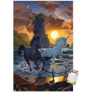 Trends International Vincent Hie - Unicorns On A Beach Unframed Wall Poster Prints - 1 of 4