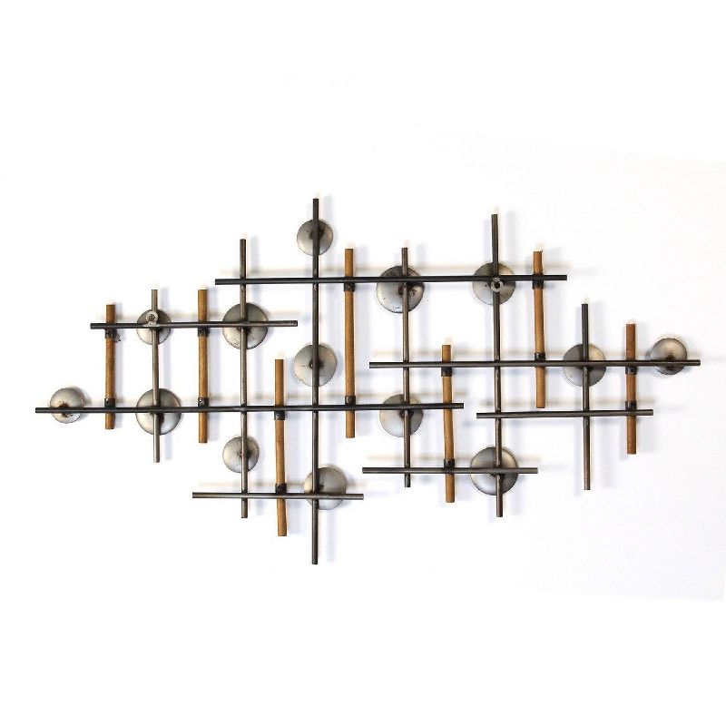 39.37&#34; x 23.62&#34; Metal and Wood Wall Sculpture Gunmetal - Stratton Home D&#233;cor, 4 of 8