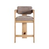 Meridian Furniture,Sacha Brown Linen Textured Fabric Stool - 3 of 4