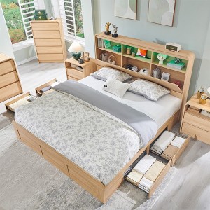 SinCiDo Modern King Size Bed Frame w/ 50" Tall Storage Headboard, Charging Station & LED Light, Curved Profile Design, Noiseless, No Box Spring Needed - 1 of 4