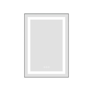 ChicFurnit Bathroom Vanity Mirrors Rectangle Frame Wall Mirror Anti Fog Mirror Decorative Wall Mirrors for Bathroom, Silver, 30"*1.5"*20" - 1 of 4