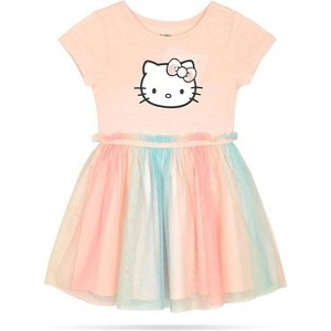 Hello Kitty Little/Big Girl's Short Sleeve Casual Tulle Dresses - 1 of 2