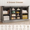 Farmhouse TV Stand for Living Room, 45" Wood Console Table with Sliding Barn Doors, 4 Large Drawers, Bar Handles, Entertainment Center for Bedroom - 4 of 4