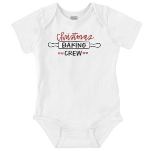 Christmas Baking Crew Rolling Pin Baby Romper Boys or Girls Brisco Brands - 1 of 4