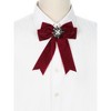 INSPIRE CHIC Women's Imitation Pearl Rhinestone Elegant Velvet Pre-Tied Bow Tie Brooch for Wedding Party - 4 of 4