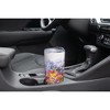 Elanze Designs 20 oz Stainless Steel On the Go Insulated Travel Tumbler With Push Top Lid, Vibrant Abstract Brushed Floral White - 3 of 4