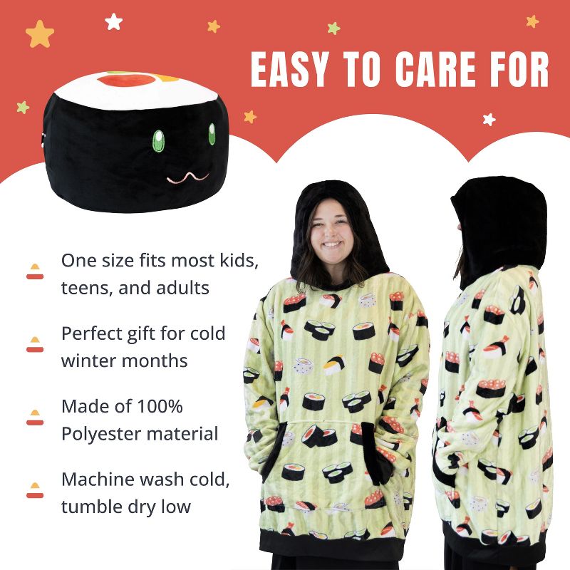 Sushi Snugible Blanket Hoodie & Pillow, 6 of 9