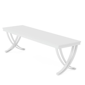 Resenkos Computer Desk, Office Desk, Study Desk,78.74" Two Person Desk Industrial Double Computer Desk with Metal Frame,White - 1 of 3