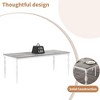 Homhougo Dining Room Table 6, 78.8'' Mid Century Kitchen Table Furniture with Metal Frame Heavy Duty Legs White - 3 of 4