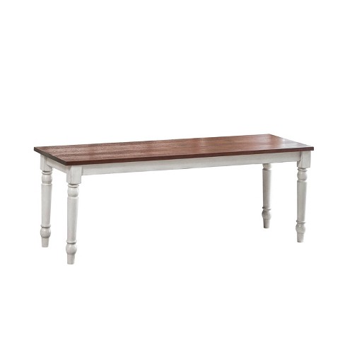 Lafayette Wood Bench Medium Brown/white - Vifah : Target