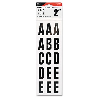 Chartpak Press-on Vinyl Letters & Numbers Self Adhesive Black 1 1/2h  37/pack 01040 : Target