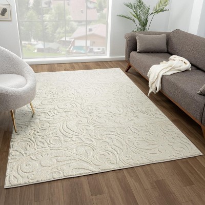 Luxe Weavers Traditional Floral Cream Area Rug, French Country Carpet