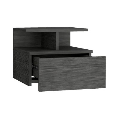 GlasFlength Nightstands Wall Mounted Bedside Table Storage Nightstand Floating Nightstand with Drawer for Room, Gray, 13.2"*14.01"*11.61"