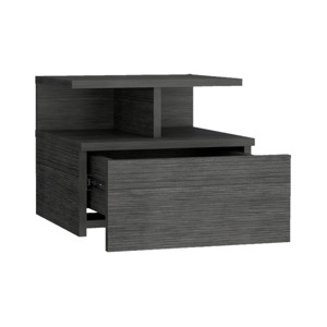 GlasFlength Nightstands Wall Mounted Bedside Table Storage Nightstand Floating Nightstand with Drawer for Room, Gray, 13.2"*14.01"*11.61" - 1 of 4