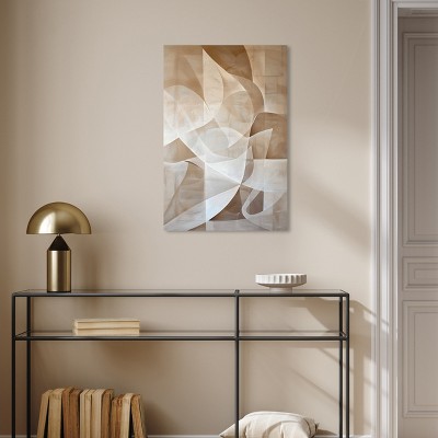 Scattered Thoughts Beige and White Abstract Canvas Wall Art, 20" x 30"