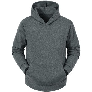 Lars Amadeus Men's Pullover Solid Long Sleeves Hooded Sweatshirts with Pocket - 1 of 4