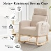 Rocking Chair Nursery, Modern Upholstered Glider Rocker with Side Pocket, High Backrest Padded Seat Accent Armchair for Nursery, Bedroom - 4 of 4