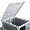 AZL1 Life Concept Pet Crates and Houses Outdoor Bunny Cage with Waterproof Roof and Ventilation Skylight Design, Gray, 37.01"*24.61"*36.22" - 4 of 4