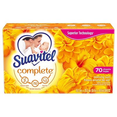 Suavitel Complete Scented Fabric Conditioner Dryer Sheets for Laundry - Morning Sun - 70 ct