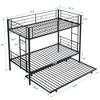 NicBex Modern Bunk Bed with Trundle,Metal Bunk Bed Frame with Ladder and High Guardrail for Kids Teens Adults - 3 of 4