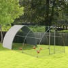 PawHut Chicken Run, Large Metal Chicken Coop with Waterproof and Anti-UV Cover, Walk in Poultry Cage Outdoor - 3 of 4