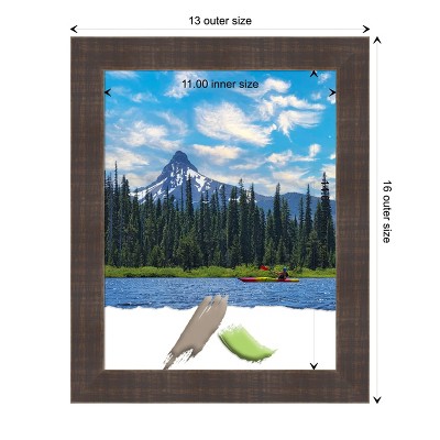 Classic 11x14 Whiskey Brown Rustic Wood Wall Frame