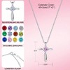 Cross necklace for women, birthstone necklace with diamond, sideways cross , birthday gift for women - 4 of 4