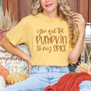Simply Sage Market You Are The Pumpkin To My Spice Garment Dyed Tee - 2XL - Mustard - 1 of 4