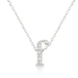 ShineHigh Micro-Pavé Initial Pendant Necklaces – Rhodium-Plated Cubic Zirconia Letter Charms on 16" Chains with Extenders - 1 of 1