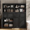 Tall Bathroom Cabinet, Floor Storage Cabinet with Doors & 2 Drawers, 51" H Tall Bathroom Organizer Cabinet Freestanding for Bathroom, Living Room - 2 of 4
