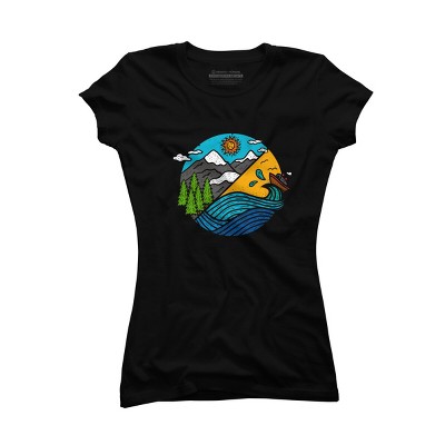 Junior's Design By Humans color compass By Hardthur T-Shirt - Black - Small