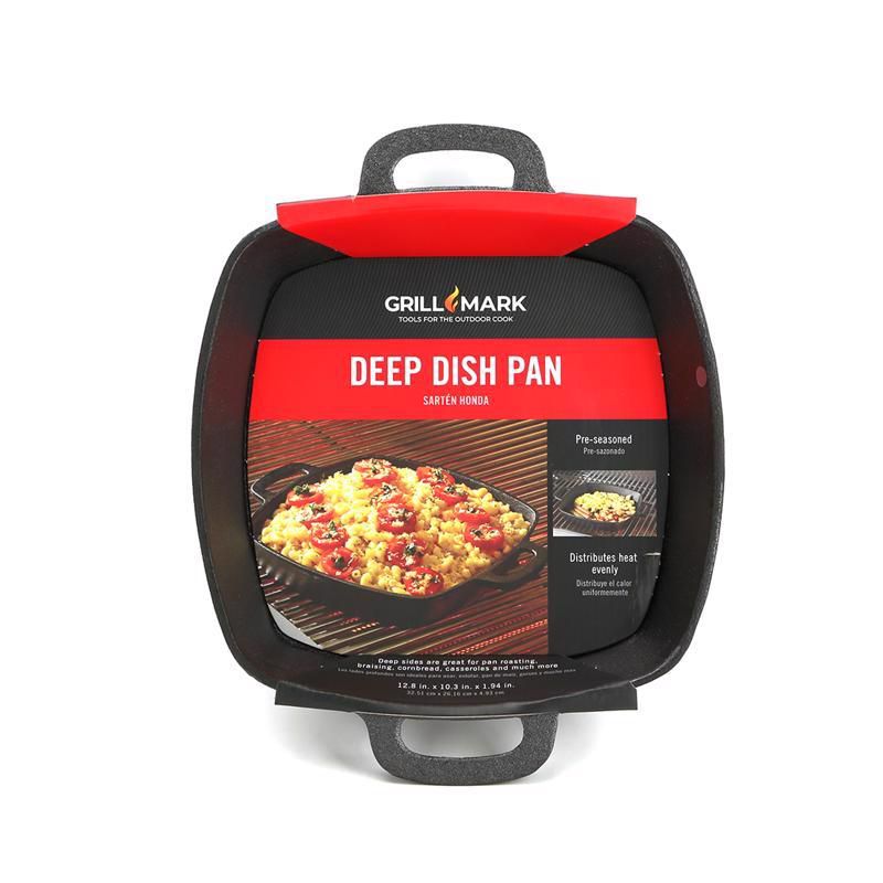 Grill Mark Cast Iron Deep Dish Pan 12.8 in. L X 10.3 in. W 1 pk, 1 of 2