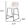 HomeRoots Set of Two 24" Ivory And Black Shearling And Steel Counter Height Bar Chairs - 3 of 4