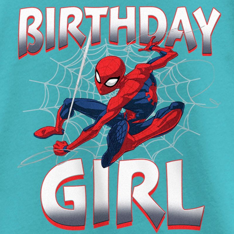 Girl's Spider-Man Classic Birthday Girl T-Shirt, 2 of 5