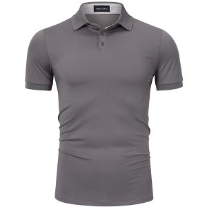 Collared Shirts for Men,Quick Dry Short-Sleeve Polo, Golf Polo Shirt Moisture Wicking Plain Tshirts - 1 of 4