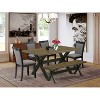 HomeStock 6-Piece Rectangle Distressed Jacobean Finish Solid Wood Top Dining Table with 1-Bench, 4-Chairs - 2 of 4