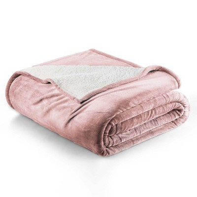 Velvet Plush Blanket with Faux Shearling Reverse - Great Bay Home