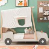 NicBex Twin/Full Size Car-Shaped Platform Bed Frame with Pillow,Ceiling Cloth and LED Light,Wood Slats Support,No Box Spring Needed,Easy Assembly - 3 of 4