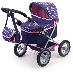 Bayer Design Dolls: Trendy Pram Stroller For Toy Baby Dolls - Navy/Pink - 1 of 4