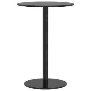 vidaXL Patio Table Round Black Ø19.7"x28.3" Steel - 1 of 4