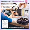 SAVILAND Pro Nail Tech Organizer - PU Leather Case w/30 Polish & Lamp Storage Salon-to-Go.(Black) - 2 of 4